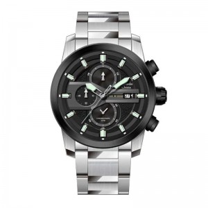 Alexandre Christie AC 6562 Silver Black Ring Steel MCBTBBASL